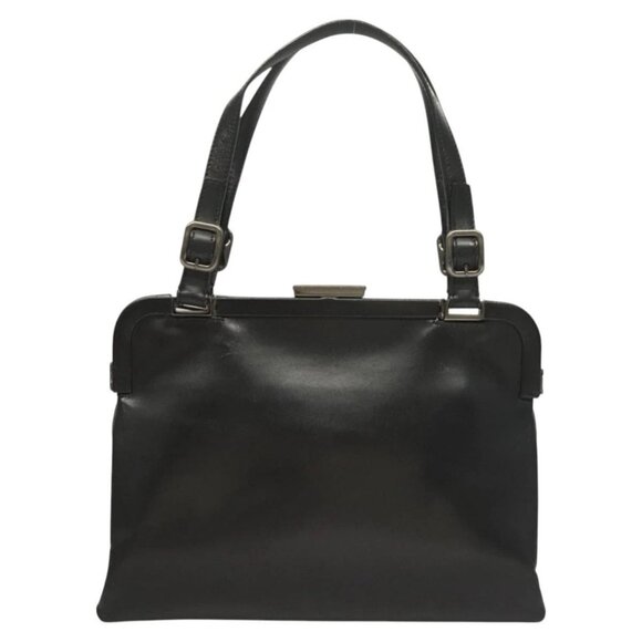 PRADA Hand Bag Leather Black Auth bs26480 - Picture 1 of 16